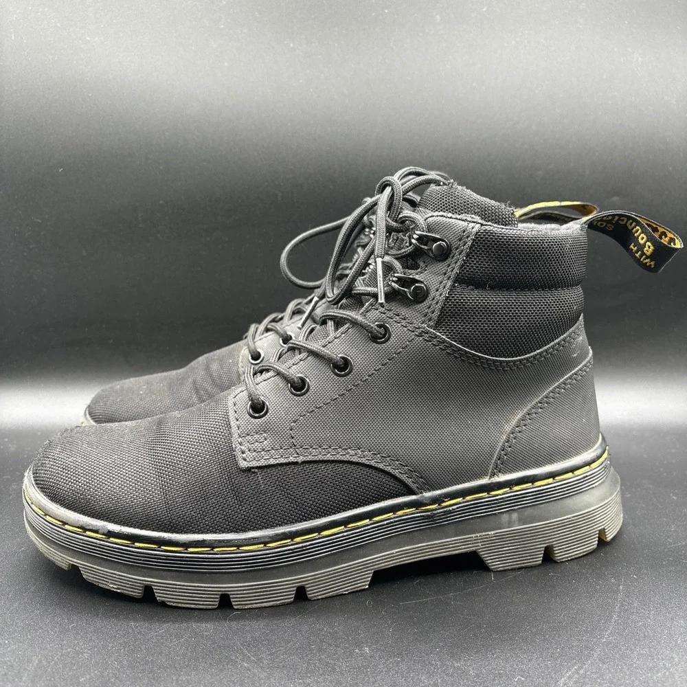 Dr Martens‎ Rakim Boots Men's 8 Black Canvas Lace Up Combat Casual